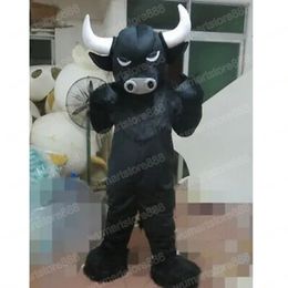 Newest Black Bull Mascot Costume Carnival Unisex Outfit Christmas Birthday Outdoor Festival Dress Up Promotional Props Holiday Party Dress