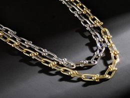 New Fashion 68mm 18inch Gold Silver ColorsLink Chain Necklaces for Men Women Nice Gift73143268066352