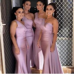 Nigerian Elegant Mermaid Bridesmaid Dresses 2022 One Shoulder Maid of Honor Gowns Wedding Guest Evening Prom Wear BM0924 C0606x2 207E