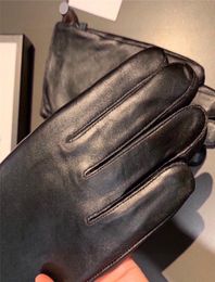 Solid Colour Mens Gloves Letters Designer Leather Mittens Winter Warm Cashmere Glove High Quality Driving Riding Mitten4734007