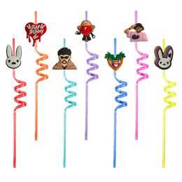 Disposable Plastic Sts Sts Bad Rabbit 51 Themed Crazy Cartoon For Kids Birthday Drinking Supplies Party Decorations Summer St With Dec Otlad