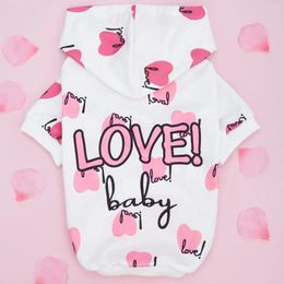 Dog Apparel Love Baby Print Designer Hoddie Valentine Sweatershirts Soft Stretchy T-Shirts Clothes