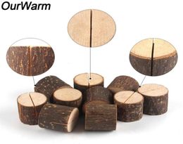 OurWarm 502010pcs Natural Wooden Table Number Stand Place Name Memo Card Holder Seat Folder Rustic Wedding Party Decoration249w1020746