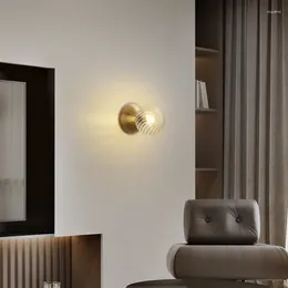 Wall Lamps LED Lamp Lighting With Glass Ball All Copper For Bedroom Living Room Indoor Lights Aisle Corridor Interior Sconce