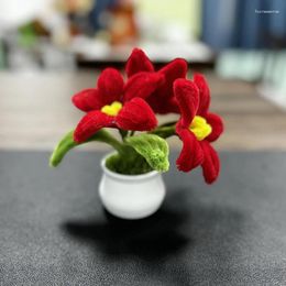 Decorative Flowers Handmade DIY Crafts Finished Simulation Flower Plant Home Living Room Office Decoration Girl Birthday Gift