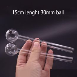 Smoking Pipes 10Pcs Oil Burner Glass Pipe Tobacco 15 Cm Long Thick Tubes 6 Inch Clear Pyrex Nail Tips Water For Bong Dab Rig Bubble Tr Oti6B