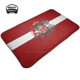 Carpets Latvian Flag - Coat Of Arms Door Mat Foot Pad Home Rug Latvia Flags