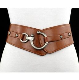 new belt womens elastic belt wide stretch pu leather belts girl ceinture black brown red womans belts275j4437156