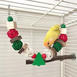 Other Bird Supplies Natural Wood Hanging Parrot Toys Chewing Toy Birds Parrots Cage Wooden Teeth Parakeet Pet Accesorios