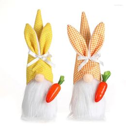 Party Decoration 2024 Easter Decorations Faceless Plush Doll Decor With Carrot Handmade Gifts Toys For Kids Men Women Spring Home