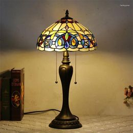 Table Lamps TEMAR Tiffany Lamp LED Modern Creative Colour Glass Art Desk Light Decor For Home Living Room Bedroom