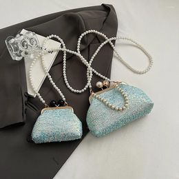 Evening Bags Trendy Design Sequin Clip Handbags And Purses Women Shoulder Crossbody 2024 Messenger Clutches Bag High Quality