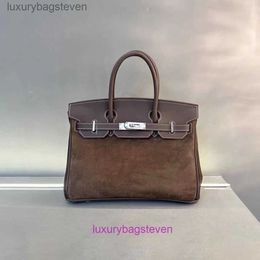 10A Original 1:1 Hremms Birkks 9a Top Quality Bag Women Purse Designer Tote Bags Wrapped in Genuine Leather Brown Frosted Carrying Stylish High End with Real Logo