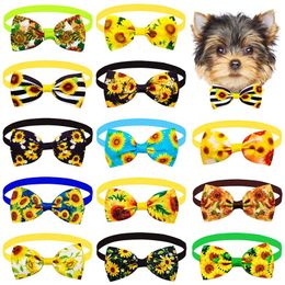 Dog Apparel 60/120PCS Bow Tie Grooming Accessories Sunflower Pet Supplies Exquisite Cat Bowties Collar