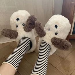 Slippers Household Cartoon Cute Long Ears Puppy Soft Sole Shoes Ladies Winter Indoor Warm Cotton