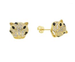 Stud European And United States Fashion Style Earrings Leopard Head Animal Metal Jewelry For Women14321162