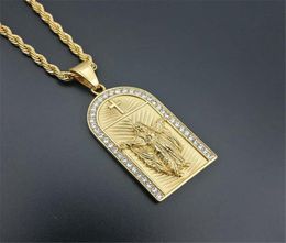 Hip Hop Iced Out Jesus Necklaces Pendants Gold Colour Stainless Steel Chain For Women/Men Jewellery Crucifix XL12248071558