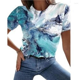 Women's Jeans 3D Printing Painting T-shirt Landscape Print 2024 Summer Round Neck Big Deal