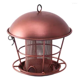 Other Bird Supplies Metal Feeders For Outdoors Outdoor Feeder 4 Feeding Ports Round Roof Design Hang Decoration Garden