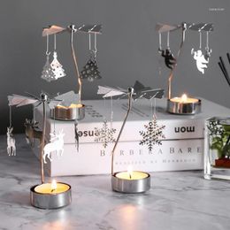 Candle Holders Rotating Holder Creative Metal Tea Light Romantic Incense Burner For Party Home Office Festival