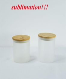 sublimation blank 6oz candle jar tumbler straight with bamboo lid straight glass candy jar frosted tumbler for heat transfer7058267