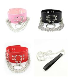Leather Chain Neck Collar Locking Leading Leash Cosplay Kinky Restraint Roleplay R786253730