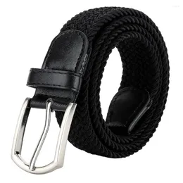 Belts Elastic Fabric Belt Durable Men's With Metal Pin Buckle Wide Band For Jeans Pants Solid Colour Waist Strap