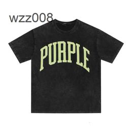 Designer t Shirt Purple Brand t Shirt Men Women Inset Crewneck Collar Regular Fit Cotton Print Tops Us S-xl More ColorOFMY