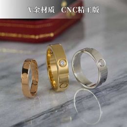 Top grade luxury card rings V Gold Family Classic Love Wide and Narrow Ring for Women CNC Precision Edition Thick Plated 18k Rose Gold Fashion Couple Ring