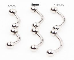 Eyebrpw Jewellery E11 100pcs stainless steel ball banana eyebrow ring body jewelry4254624