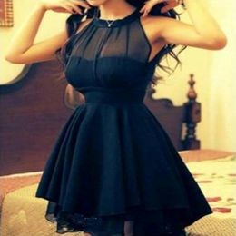 Cute Navy Blue Short Prom Dress Chiffon Special Occasion Dress Cocktail Dress Evening Party Gowns Birthday For Women 253V