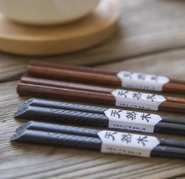 Japan Chopsticks Pointed Black Couple Wave Indonesia Ironwood Sushi Chopsticks HandPulled Noodle Quality Household Utensils 5pc1535622