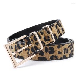 Belts Simplicity Women Belt With Leopard PatternRose Gold Metal Buckle Brand Designer Girls Jeans Decoration Fashion Lady