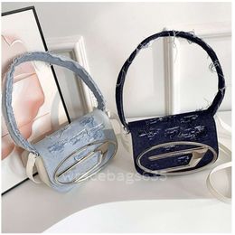 designer bag Evening Bags Fashion Women s Denim Blue Bag Ladies Outdoor Underarm Female One Shoulder Straddle Handbag 2024