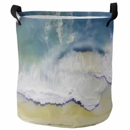 Laundry Bags Ocean Beach Summer Vacation Foldable Dirty Basket Kid's Toy Organizer Waterproof Storage Baskets