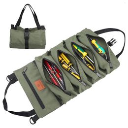 Storage Bags Tool Bag Organiser With 5 Pouches Roll For Mechanic Carpenter Electrician