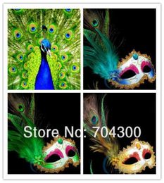 Ball Party Venetian Masquerade Pheasant Peacock Feather Masks Half Face Masks PH11914513