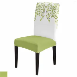 Chair Covers Leaves Plant Vine Dining Spandex Stretch Seat Cover For Wedding Kitchen Banquet Party Case