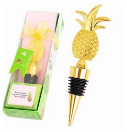 Metal Wine Stoppers Bar Tools Creative Pineapple Shape Champagne Bottle Stopper Wedding Guest Gifts Souvenir Gift Box Packaging1177778