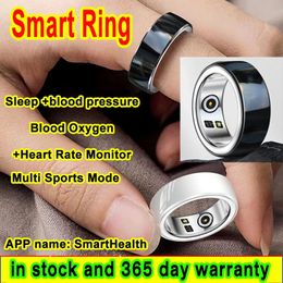 Fashion R8 Smart Ring Heart Rate Blood Pressure Oxygen Test Stainless Steel Records Calorie Multi Sports Finger Rings Men Women 240423