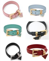 Fashion Leather Bracelet European Style Luxury Designer Triangle Geometric Bangle for Mens and Women Party Wedding Couples Gift Je4058686