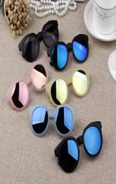 Korean Children039s Candy Colour Scrub Sunglasses Colourful Reflective Lens Sun Glasses for Boys Girls Retro AntiUV4005226330