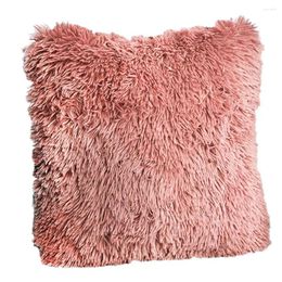 Pillow Cover Fluffy Widely Applied Square Shaped Decorative Plush Sofa Pillowcases For Couch