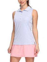 Womens Polo Sleeveless Shirts UPF 50 Quick Dry Golf Tennis Athletic Tank Tops Outdoor Sports 240510