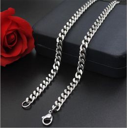 Factory Whole 5MM 316L Stainless Steel Chain Necklace Fashion Cool Men039s Party Accessories Jewellery Length 50 55 60C7598591