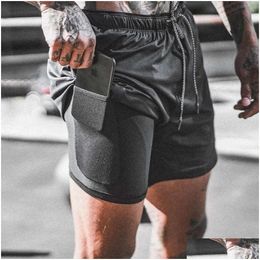 Mens Shorts Summer Running Men 2 In 1 Sports Jogging Fitness Training Quick Dry Gym Sport Short Pants Drop Delivery Apparel Clothing Otqha