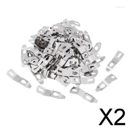 Frames 2x100 Pieces Picture Po Frame Hardware Metal Spring Turn Clip Hanger Silver