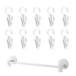 Hangers Hat Storage Hanger 1 Rod Organiser With 10 Rotatable Clips No Trace Anti Slip Multifunctional For Hats Belts Ties