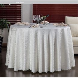 Luxurious Round Table Cover Round Jacquard Damask Table Cloth Hotel Wedding Tablecloth Machine Washable Fabric Cloth Table 10pcs 283g