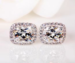 Luxury Female Crystal Zircon Stone Earrings Fashion Silver Colour Yellow White Earrings Vintage Double Stud Earrings For Women4985707